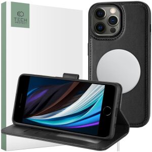 Etui z klapką zamykane portfel Wallet do MagSafe do iPhone 12 / 12 Pro Black 126621185 - Tech-Protect