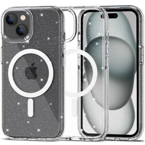 Husă Tech-Protect Flexair Glitter Transparentă pentru iPhone 15 cu compatibilitate MagSafe - Tech-Protect