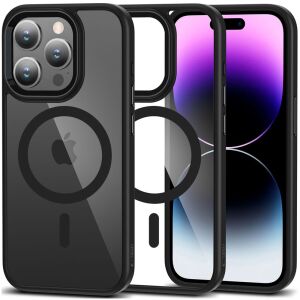Husă Tech-Protect Magmat Negru și Transparent MagSafe pentru iPhone 15 Pro - Tech-Protect