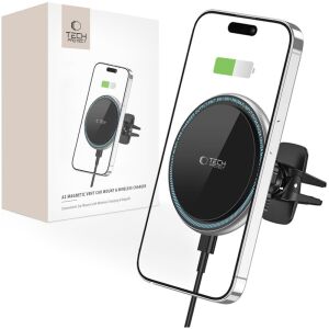 Tech-Protect TECH-PROTECT A2 MAGNETIC MAGSAFE VENT CAR MOUNT WIRELESS CHARGER 15W BLACK 126628119 - Tech-Protect