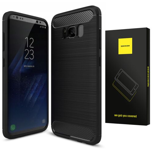Spacecase Szén Tok Samsung Galaxy S8 telefonnal és csomagolással - Spacecase