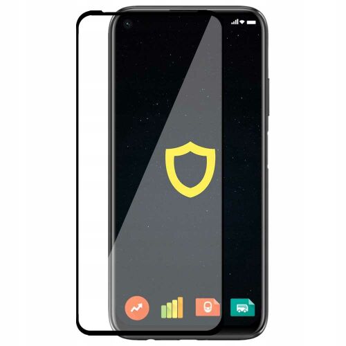 Spacecase 5D edzett üveg képernyővédő Huawei P40 Lite telefonra felhelyezve - Kijelzővédő fólia