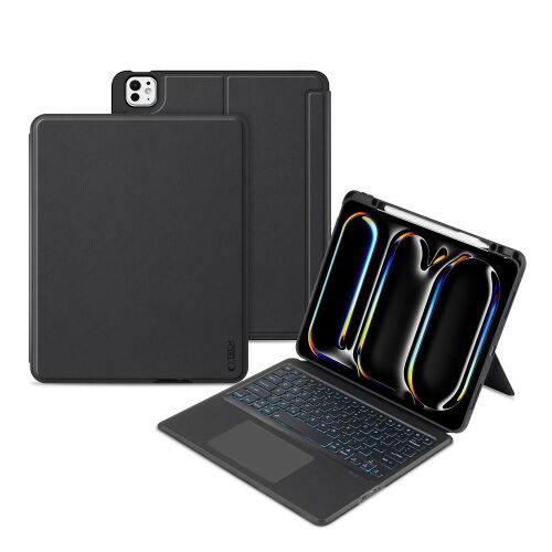 Tech-Protect Scmag Pen + Tastatură pentru iPad Pro 13 2024 Negru cu tastatură iluminată