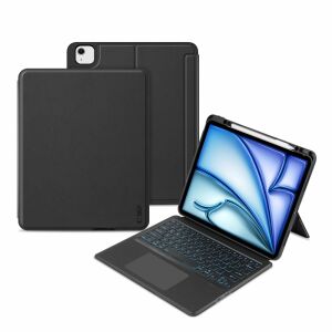 Husă Tech-Protect Scmag cu tastatură pentru iPad Air 13 2024 cu suport pentru stilou, negru, tastatură iluminată - Tech-Protect