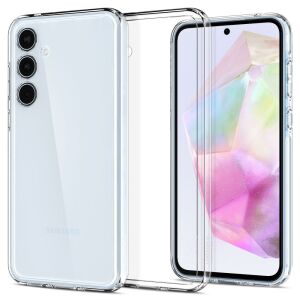 Przezroczyste etui Spigen Ultra Hybrid do Samsunga Galaxy A35 5G, prezentujące ochronę telefonu - Spigen