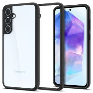 Spigen Ultra Hybrid tok Samsung Galaxy A55 5G-hez, matt fekete keret, átlátszó hátlap - Spigen