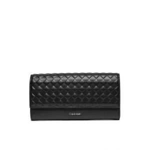 Portfel Calvin Klein Mini Quilt Black Large Trifold - widok z przodu - Calvin Klein