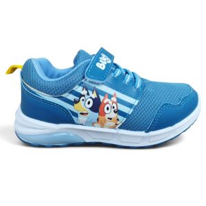 Trampki dziecięce Bluey, niebieskie buty sportowe z paskiem na rzep i świecącą podeszwą - Buty dla dzieci