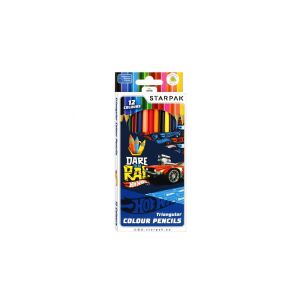Dreieckige Bleistifte, 12 Farben, Hot Wheels 126671005 - Farbstifte