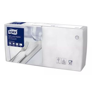 Tork szalvéta Lunch Advanced 33/3 FEHÉR, 1/4 hajtás, 150 lap/csg, 10csg/karton 126673419 - Tork