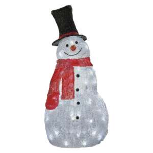 LED Christmas snowman, 61 cm, outdoor and indoor, cool white, timer
