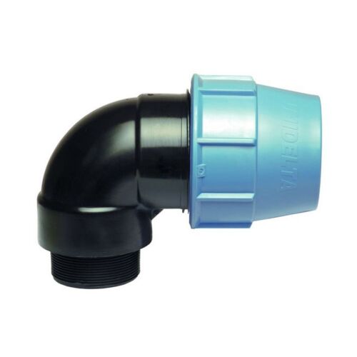 Unidelta KPE könyök idom, 32mm x 1 hüvelyk, fekete kék csatlakozóval - Unidelta