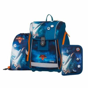 OXY BAG MARS Space Astronauten-Schulrucksack-Set, bestehend aus einem Rucksack, einem Federmäppchen und einem Turnbeutel - Schulranzen-Set