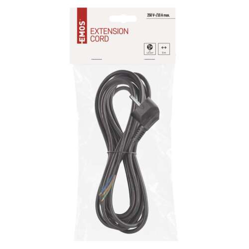 EMOS 5 meter black extension cord, packaged
