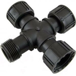 Hollanderes szelepkötő kereszt KM 1" KBBB - Külső menetes, szürke 126677274 - KPE idom