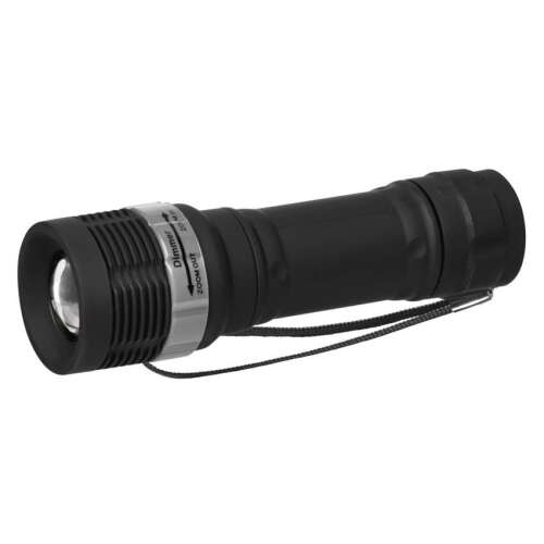 EMOS LED zseblámpa fókuszálható, fekete, 3W, 75 lumen, 3xAAA elemmel