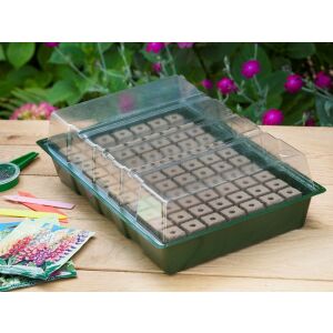 Propagator hydropóniás tálcával mini 77 cella 11 x 35 x 23,5cm 20 x 20mm (Nature) magvető készlet fedővel - Nature