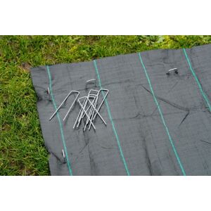 10 db-os szett talajtakaró rögzítő kampó, 200 x 120 x 4 mm, gyomnövények elleni takaró rögzítéséhez - Nature