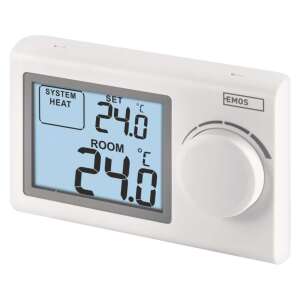 Emos P5604 wired room thermostat, white, with digital display and control knob - EMOS