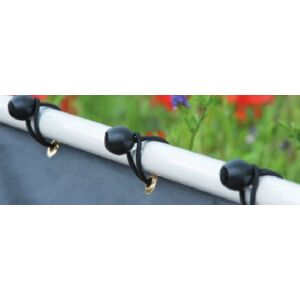 Fekete rugalmas zsinór rögzítők fém szegecsekkel, 10 darabos csomag - Nature