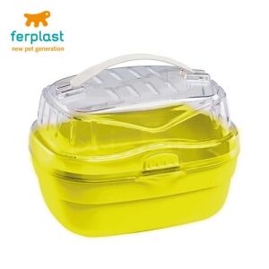 Ferplast Aladino Small sárga kisállat hordozó hörcsögöknek, átlátszó fedéllel és szellőzőnyílásokkal - Hordozó, autós box kisállatoknak