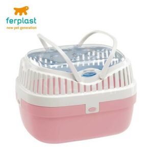 Ferplast Aladino Medium rózsaszín kisállat hordozó tengerimalacoknak - Hordozó, autós box kisállatoknak