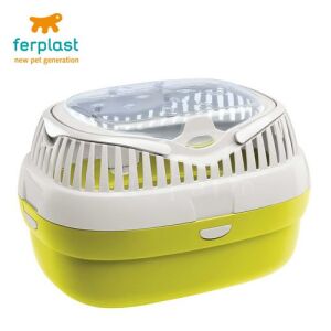 Ferplast Aladino Large kisállat hordozó, sárga, nyulaknak, átlátszó tetővel - Hordozó, autós box kisállatoknak