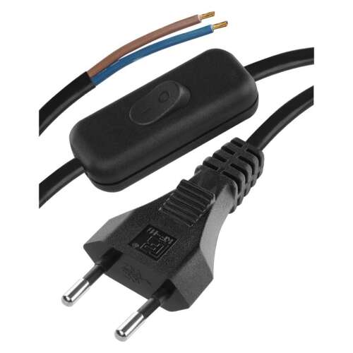EMOS Mounting wire 2x0.75 with black switch 2m