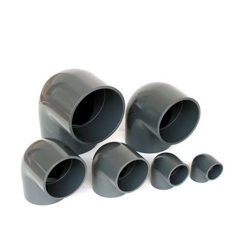 PVC könyök idom 32mm, 90 fok, 10 bar nyomás, szürke, víz, gáz és fűtési rendszerekhez - AquaForte