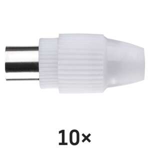 EMOS IEC connector A204R, white, 10 pack - Coax connector