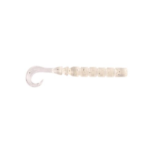 Mustad Aji Curly Tail 2.5'' Átlátszó Lumineszcens Ezüst Csillogó Gumicsali - Mustad