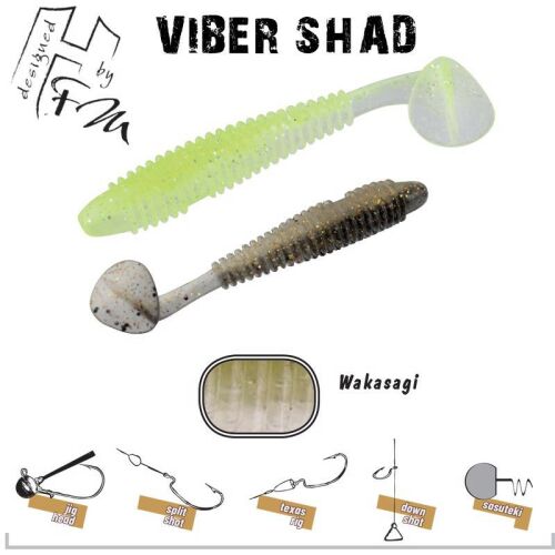 Viber Shad 3" 7.6cm Wakasagi gumicsali, horgászcsali, horgászfelszerelés - Gumicsali és twister