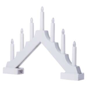 White wooden LED candle stand with 7 lights, warm white light, 29 cm, Emos - Christmas