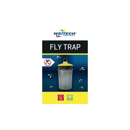 Weitech légycsapda, egy függő légycsapda legyek befogására, sárga fedéllel és átlátszó tartállyal