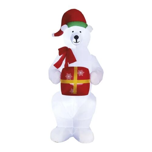 Aufblasbarer LED Eisbär Weihnachtsdekoration mit Geschenk, 240cm