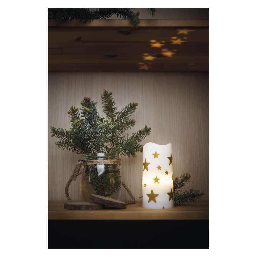 LED dekoráció projektor – csillagok, 3x AAA beltéri, meleg fehér