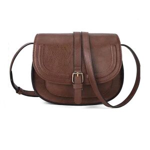 Dollcini braune Crossbody-Satteltasche mit Schnallendetail - Handtaschen