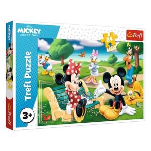 Puzzle copii Trefl Mickey și Minnie Prieteni, 24 piese - Trefl Puzzle