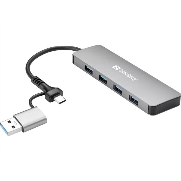 Sandberg hub és elosztó, usb-c/a to 4xusb 3.0 hub 136-63