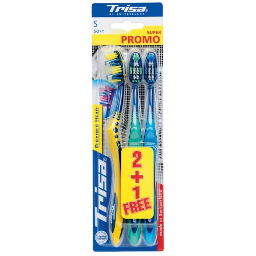 Trisa Flexible Head 3 Trio Soft Fogkefe, 2+1 126712166