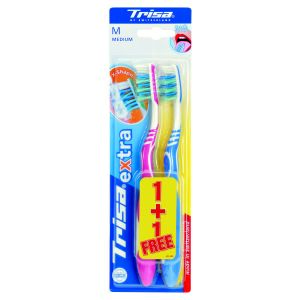 Trisa Extra Duo Medium fogkefék, 1 +1 INGYENES 126712176 - Fogkefe