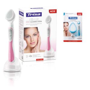 Trisa Visage Sonic Cleansing System Roz, perie electrică de curățare facială cu cap de înlocuire, pentru curățare profundă a porilor și exfoliere - Scaune de salon, Set de unghii, Dispozitiv de îngrijire facială și Polizor de unghii