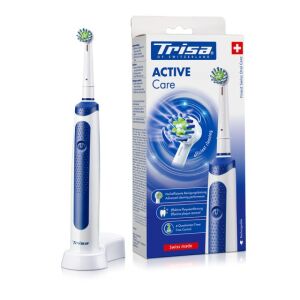 Trisa Active Care elektromos fogkefe töltőállomással és termékcsomagolással - Trisa