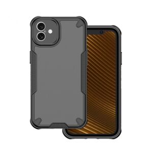 iPhone 16 Defender Matt fekete/áttetsző ütésálló tok - Defender
