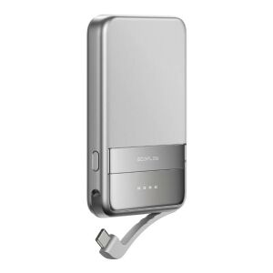 EcoFlow RAPID магнитен 5000mAh Powerbank сребърен, наклонен изглед - Външна батерия и Powerbank