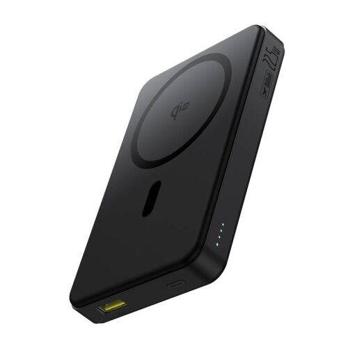 Baseus Airpow2 Qi2 mágneses 10000mAh 22.5W powerbank fekete, ferde nézet