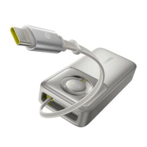 Baseus OS Free2Pull 20000mAh 65W Powerbank beépített USB-C kábellel, szögletes nézet - Baseus