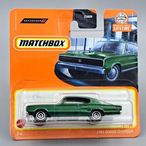 Matchbox 1966 Dodge Charger, zöld fém autómodell, gyűjthető játék - Matchbox