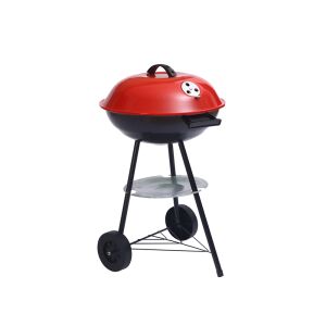 Leziter Holzkohle Kugelgrill mit Rädern, roter Deckel - Leziter