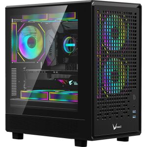 Formula Számítógépház - Air Mesh G2 Black (fekete, ablakos, 3x12cm venti, mATX, 2xUSB3.0) 126793882 - Számítógépház